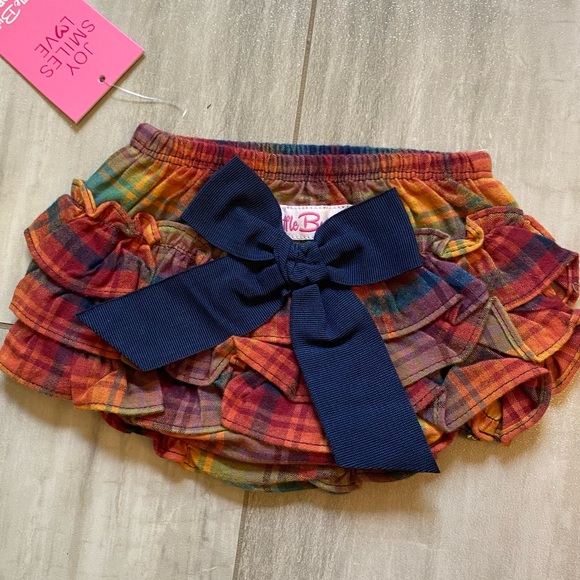 Ruffle Butts Other - NWT RuffleButts Storybook Harvest Plaid Bubble Ruffle Bloomer with Bow, 0-3M